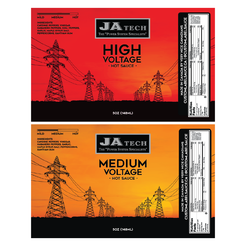 JA Tech 2024 Label Design Custom Hot Sauce